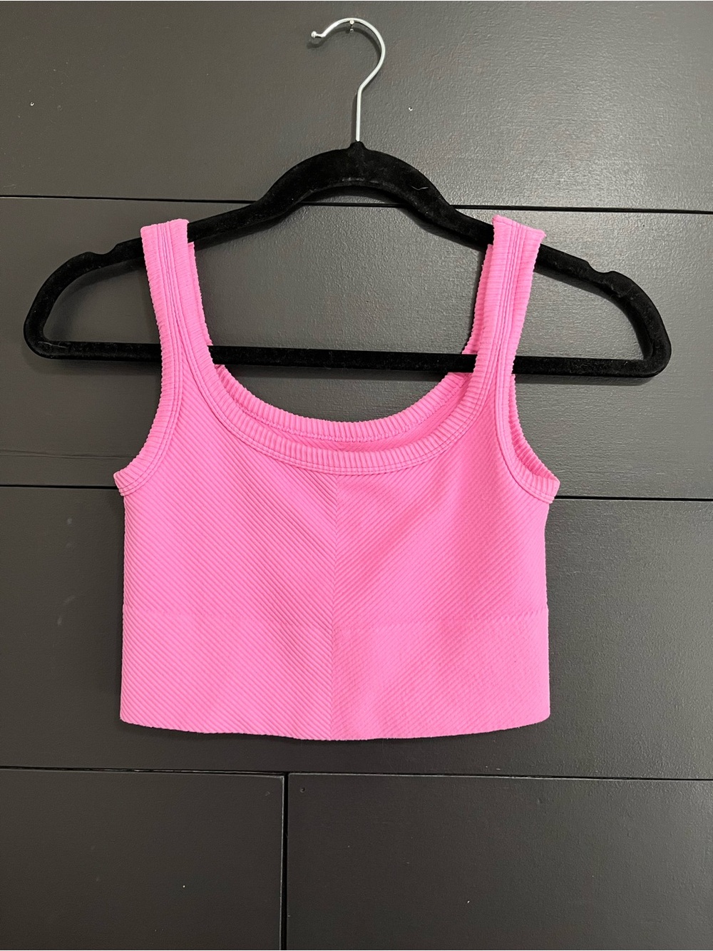 SKY & SPARROW Pink Textured Crop Tank Top Athletic Casual Women’s Shirt Sz S/M